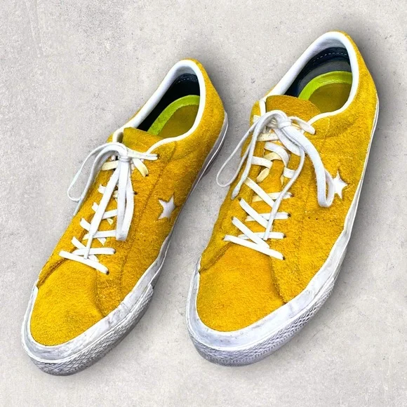CONVERSE Yellow Sulfur Suede One Star Vintage Ox Men’s Sneakers